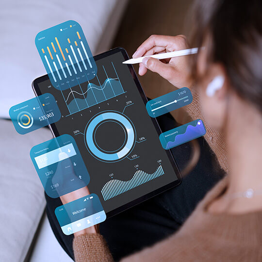 tablet con graficos